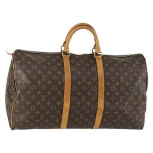 LOUIS VUITTON Monogram Keepall 55 Boston Bag M41424 LV Auth 158354